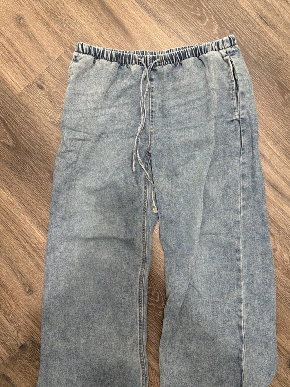 Light Blue Drawstring Jeans